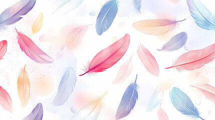 Wall Mural - seamless stylized feathers pattern