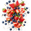 © Shape Png - A Burst of Strawberries, Blueberries, and Watermelon SCA Isolated on Transparent Background