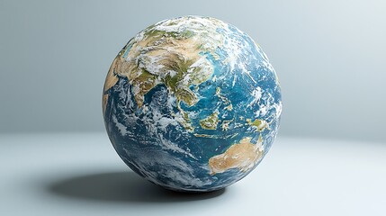 Wall Mural - A detailed realistic rendering of planet earth in its entirety