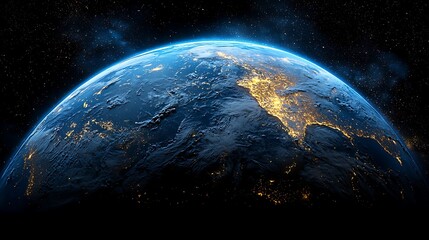 Wall Mural - A beautiful digitally created view of planet earth from space