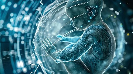 Aufkleber - This Detailed representation of embryos in incubators showcasing early human development and monitoring.