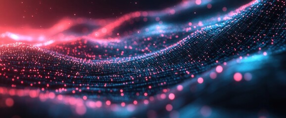 Wall Mural - luminous data landscape dynamic display showcasing futuristic technology and communication network