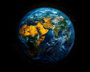 Wall Mural - A Beautiful Blue Planet Earth Illuminated Against the Blackness