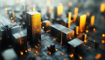 Wall Mural - geometric abstraction representing advanced technology infrastructure and data processing