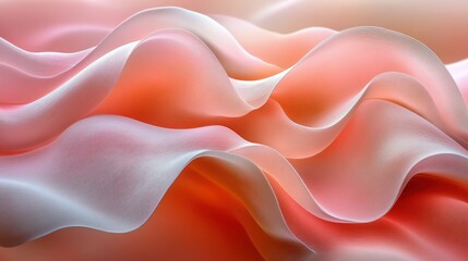Wall Mural - Soft, flowing fabric, warm pink and peach tones