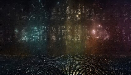 Digital Matrix: An artistic digital representation of a network matrix, featuring vibrant colors and a sense of technological depth, evokes the complexity of data.