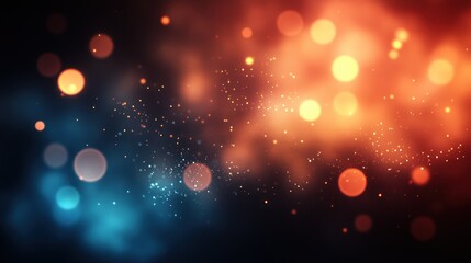 Wall Mural - Abstract bokeh lights, dark background, vibrant colors