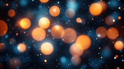 Wall Mural - Abstract bokeh lights in dark space