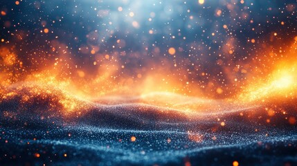 Wall Mural - abstract fiery particles landscape