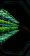 © Janos - Lush vegetation flourishes inside an orbital greenhouse, showcasing sustainable agriculture in the vast expanse of space.