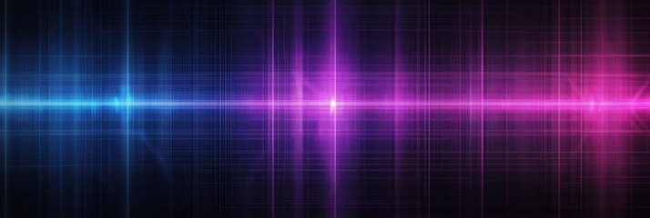 Aufkleber - Abstract digital pattern with glowing neon lines in blue and purple shades creating a modern design suitable for various applications