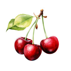 Wall Mural - digital technology cherry watercolor design illustration