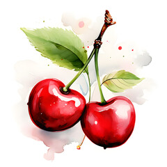 Wall Mural - digital technology cherry watercolor design illustration