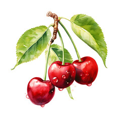 Wall Mural - digital technology cherry watercolor design illustration