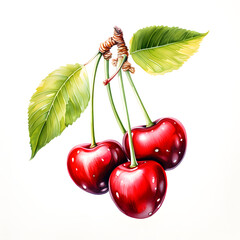 Wall Mural - digital technology cherry watercolor design illustration