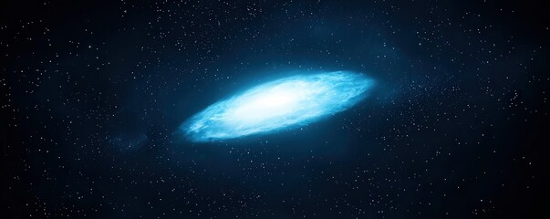 Wall Mural - Cosmic Components Expansion Concepts. Vibrant galaxy with swirling blue light in a starry background.