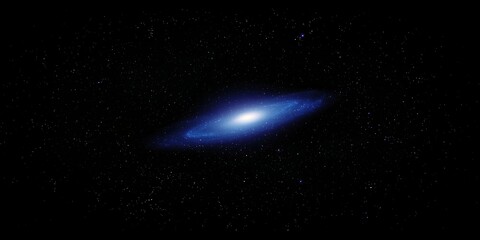 Wall Mural - Cosmic Components Expansion Concepts. Galactic spiral with bright core against a starry background.