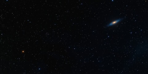Wall Mural - Cosmic Components Expansion Concepts. Vast night sky filled with stars and a distant galaxy.