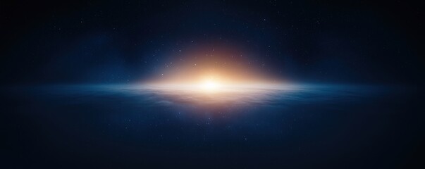 Wall Mural - Cosmic Components Expansion Concepts. Cosmic view of a galaxy with a glowing center and starry background.