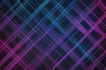Fototapete - Digital abstract pattern featuring glowing blue and purple lines with a subtle grid design in a modern and sleek style