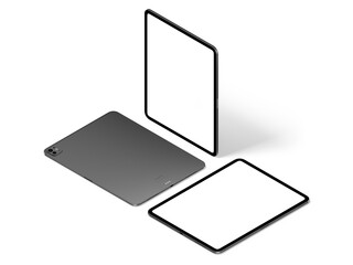 Wall Mural - high quality tablet mockup template in space black color