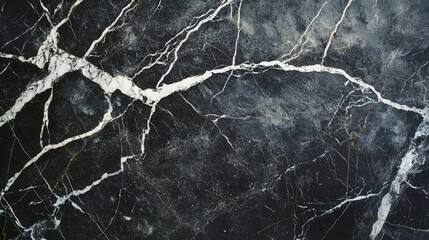 Aufkleber - Elegant marble texture in cool gray tones with distinctive white veins for stylish interior design and professional presentations