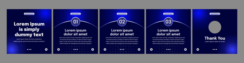 dark modern carousel templates for social media posts