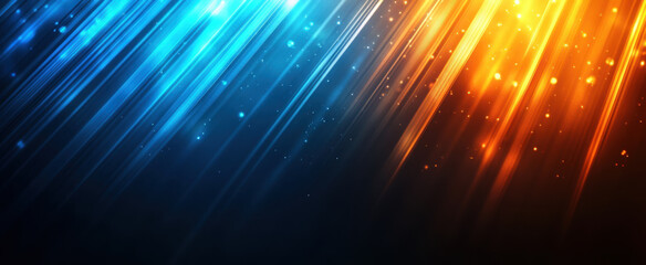 Wall Mural - futuristic digital background with glowing blue and orange light streaks, creating vibrant and dynam