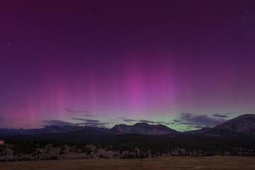 aurora borealis over the mountains