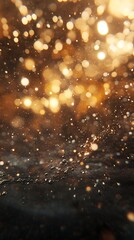 Wall Mural - A close-up of shimmering golden particles creating a magical, ethereal atmosphere.
