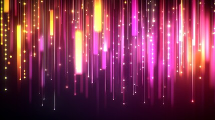 Wall Mural - a colorful background with a lot of lines and dots. digital data stream background with glowing bina