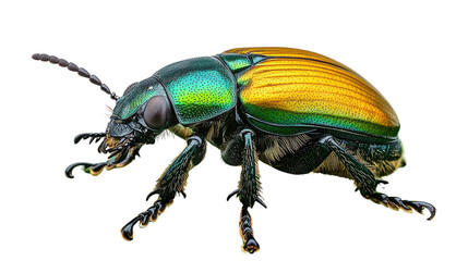 iridescent beetle: a close-up, detailed image of a vibrant beetle with an iridescent shell showcases