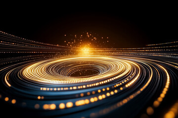 Wall Mural - Abstract Swirling Glowing Lines and Particles