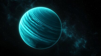 Wall Mural - An artistic representation of Uranus emphasizing its color.
