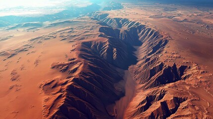 Wall Mural - A stunning perspective of Valles Marineris on Mars.