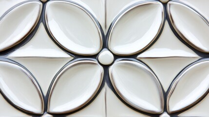 Wall Mural - handcrafted ceramic tile with minimalist pattern design