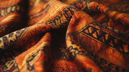 Wall Mural - handcrafted tablecloth with intricate patterns and details