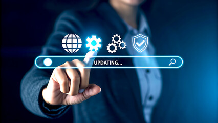 Futuristic Software Update Progress Bar with Digital Interface