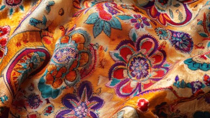 Wall Mural - Vibrant Handcrafted Textile Patterns in Organic Light