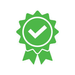 Wall Mural - approved icon in flat style green