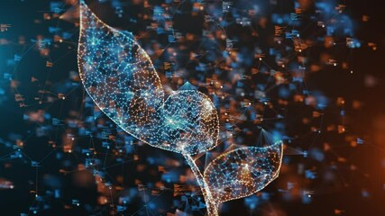 Wall Mural - organic computing future algorithm smart digital evolution, background animation