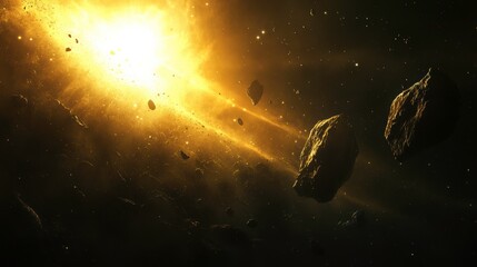 Wall Mural - Breathtaking Cosmic View with Dynamic Light Effects