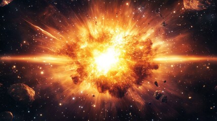 Wall Mural - Dazzling Nebula with Bright Light and Dynamic Lines
