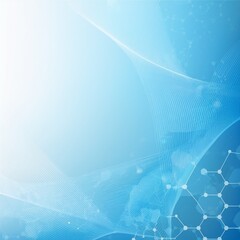 Wall Mural - white and light blue medical abstract gradient background with molecules. web banner. medical backgr