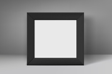 Poster - Blank premium black wood frame with white paper. 3d vector mockup