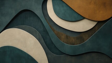 Wall Mural - Gentle Flowing Shapes with Natural Elements