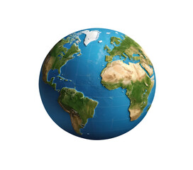 illustration design featuring a three-dimensional world globe