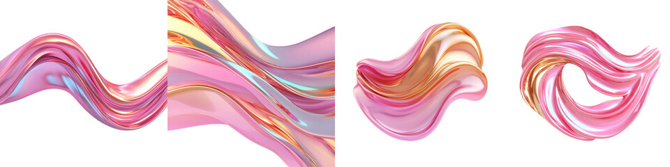 Wall Mural - vibrant fluid waves colorful digital art background with flowing curves and gradients abstract dynam