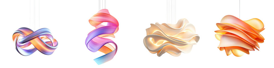 Wall Mural - mesmerizing abstract design featuring fluid waves dynamic ribbons and captivating color gradients vi