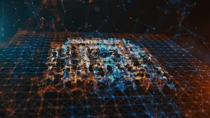 Wall Mural - computer chip cpu with futuristic carbon nanotube semiconductor
